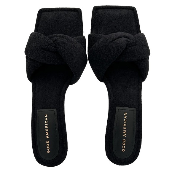 Good American Terry Kickstand Slides in a Size 9 Black New In Box - Picture 11 of 11